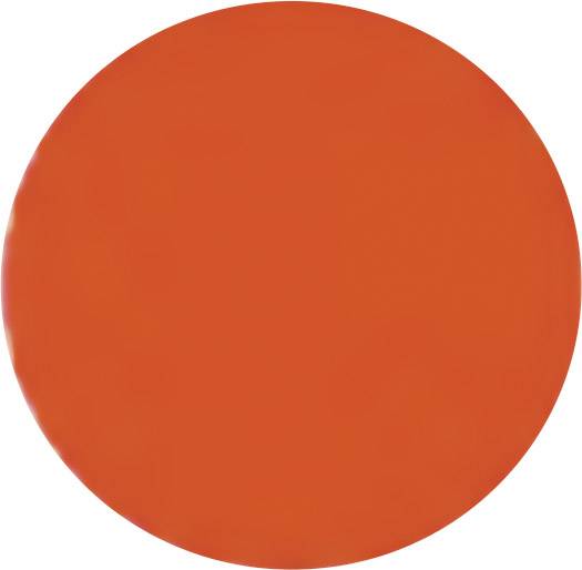 Un cerchio completamente arancione, tinta unita e privo di dettagli o strutture riconoscibili.