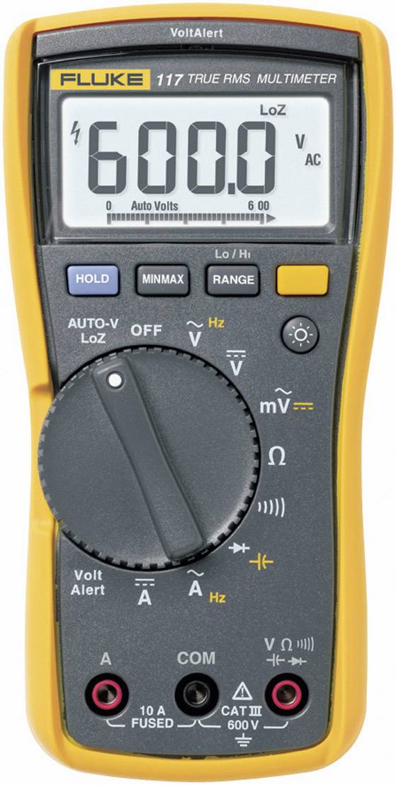 Fluke 117 Multimetro portatile Calibrato (ISO) digitale CAT III 600 V Display (Counts): 6000