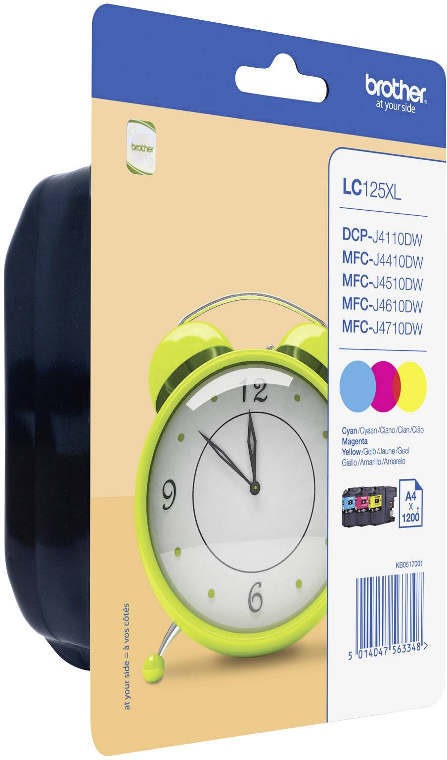 Brother Cartuccia LC-125XL Originale Imballo multiplo Ciano, Magenta, Giallo LC125XLRBWBPDR-0