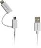 Hähnel Fototechnik Cavo di ricarica USB Connettore Apple Lightning, Spina USB-Micro-B 1.50 m Bianco 10006520