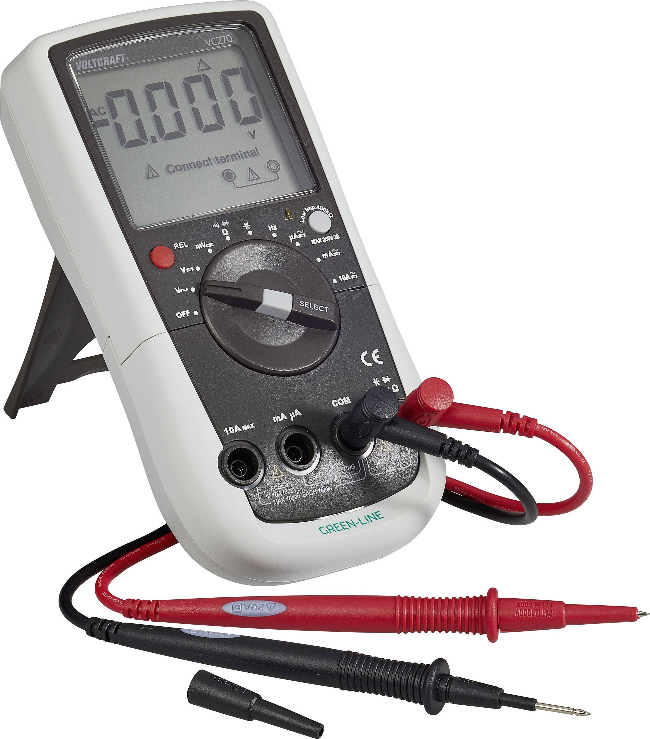 VOLTCRAFT VC270 Multimetro portatile digitale CAT III 600 V Display (Counts): 4000-4