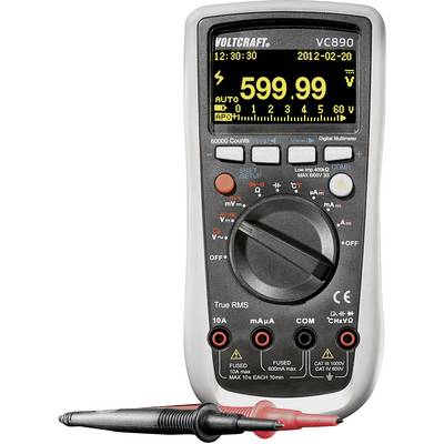 VOLTCRAFT VC890 OLED Multimetro portatile digitale Display OLED, Data logger CAT III 1000 V, CAT IV 600 V Display (Count-9