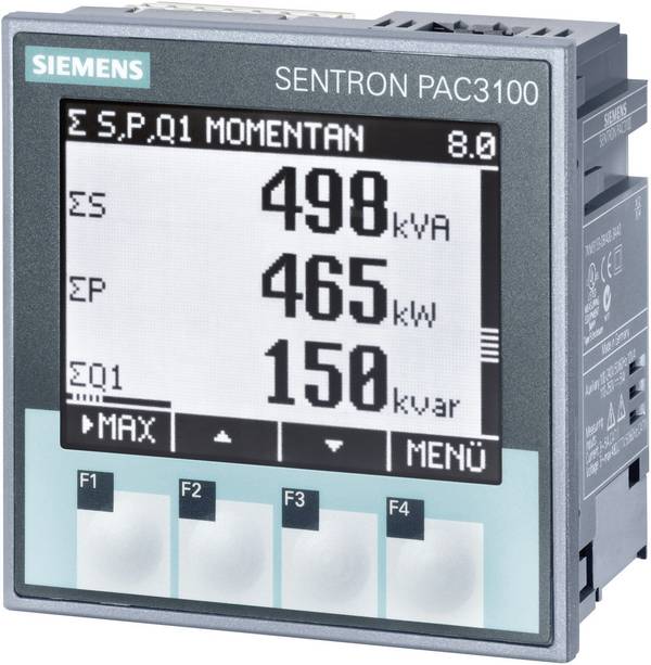 SENTRON, misuratore, 7KM PAC3100, LCD, L-L: 480 V, L-N: 277 V, trifase, Modbus RTU, attivo /