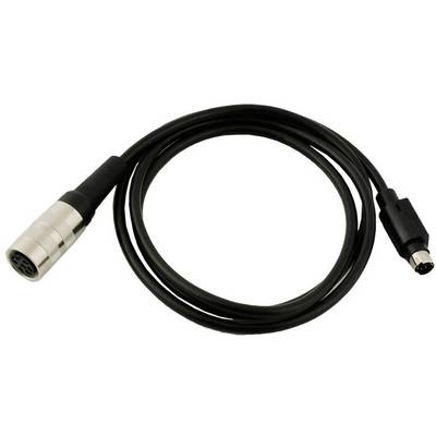 Un cavo audio nero con un grande connettore XLR argentato sul lato sinistro e un piccolo connettore nero sul lato destro.