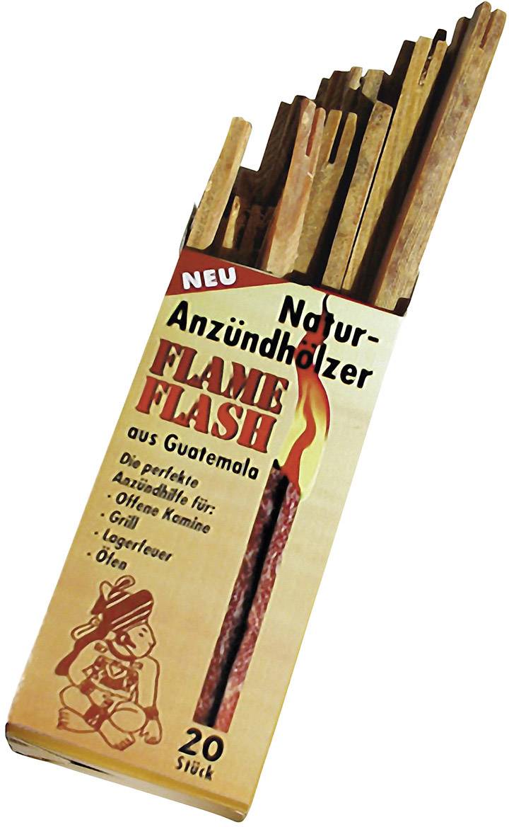 Confezione di 'Fiammiferi naturali Flame Flash', 20 pezzi. Adatti per camini, barbecue e fuochi da campo. Origine: Guatemala.