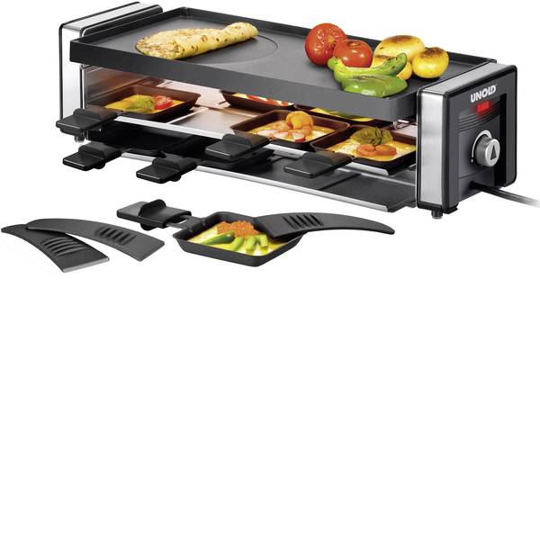 Raclette - Unold Finesse Raclette 8 vaschette, Con regolazione manuale della temperatura Nero, Argento - Raclette - Unold Finesse Raclette 8 vaschette, Con regolazione manuale della temperatura Nero, Argento -