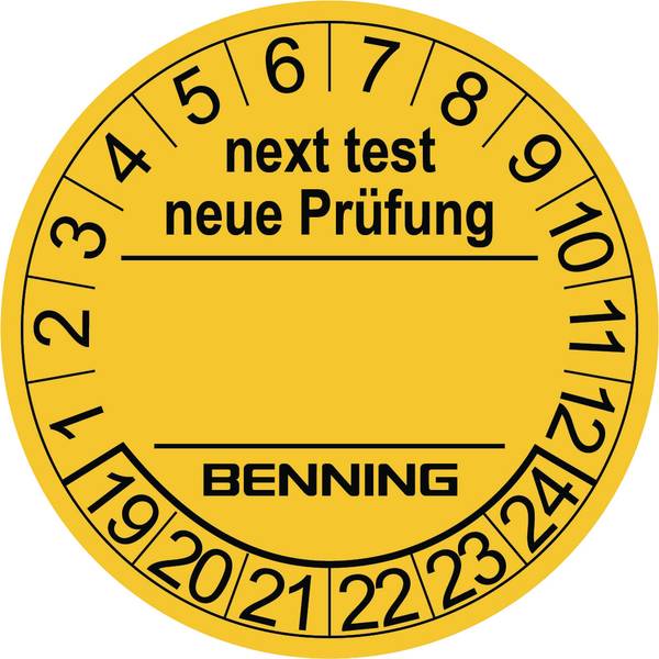 Targhette d`ispezione - Targhette di prova 300 pz. per tester per apparecchi Benning 756212 (Ø) 30 mmVerifica successiva - Targhette d`ispezione - Targhette di prova 300 pz. per tester per apparecchi Benning 756212 (Ø) 30 mmVerifica successiva -
