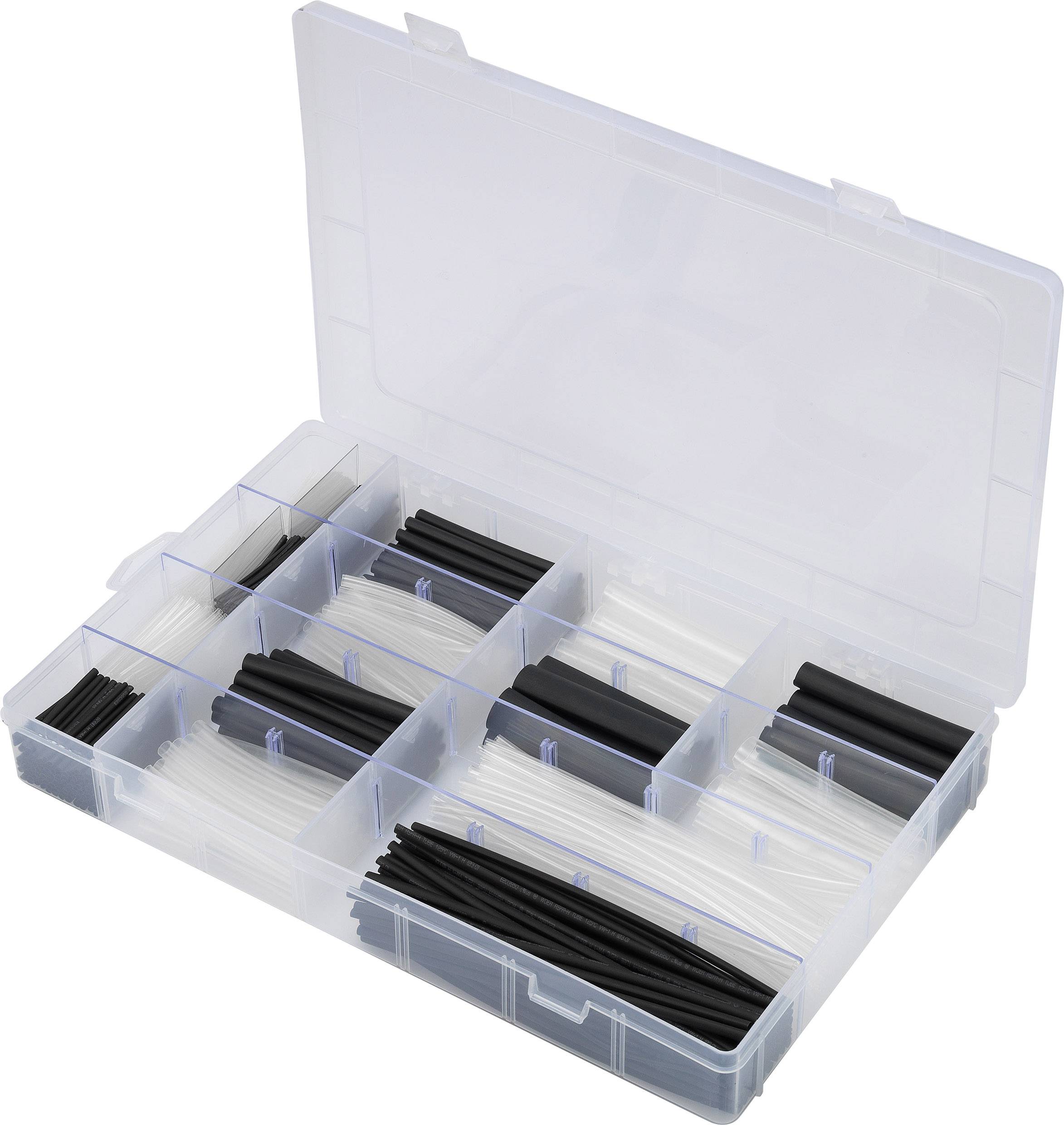 Kit di tubi termoretraibili 1000 pezzi nero, trasparente