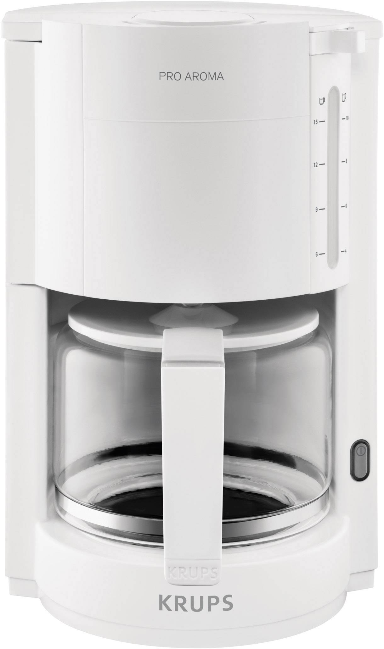 Krups ProAroma Macchina per il caffè Bianco Capacità tazze=15 Funzione mantenimento calore, Caraffa in vetro-0