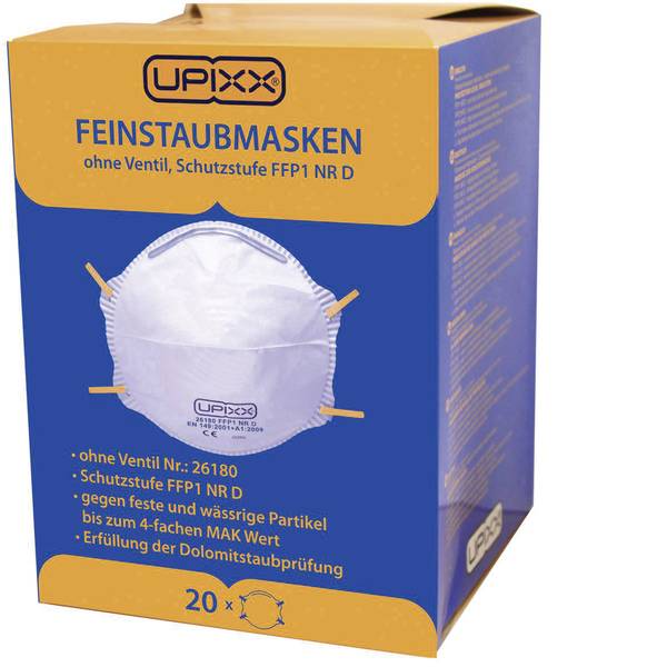 Maschere per polveri fini - L+D Upixx 26180 Mascherina antipolvere senza valvola FFP1 D 20 pz. - Maschere per polveri fini - L+D Upixx 26180 Mascherina antipolvere senza valvola FFP1 D 20 pz. -