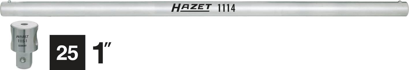 Prolunga Hazet modello 1114, lunga 25 cm, attacco da 1 pollice. Adatta per strumenti di prolunga del momento torcente.