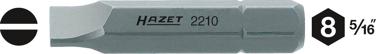 Inserto per cacciavite 'Hazet', modello 2210, per viti a taglio. Dimensione: 8 mm o 5/16 di pollice.