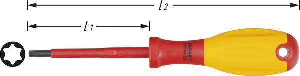 Hazet 810VDE-T25 VDE Cacciavite Torx Dimensione (Cacciavite) T 25 Lunghezza della lama: 80 mm  1 pz.