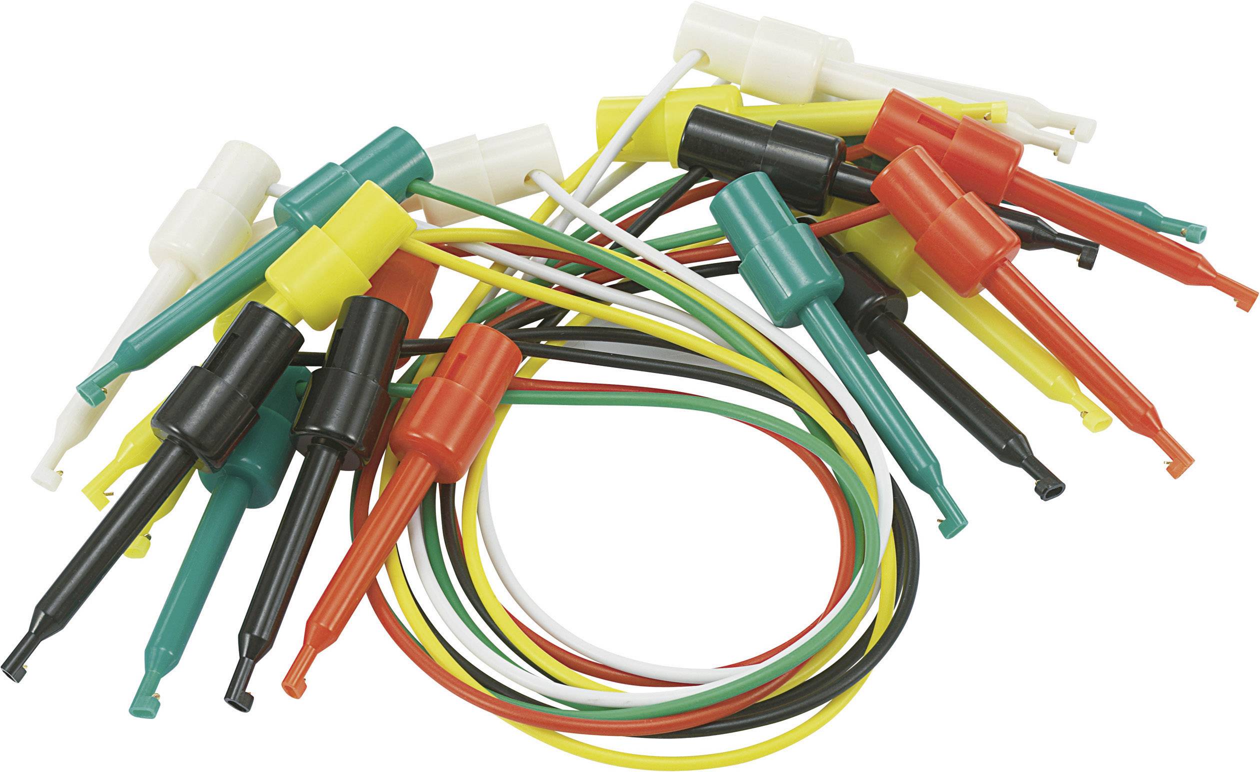 VOLTCRAFT KIT puntali Morsetto a coccodrillo Morsetto a coccodrillo 0.28 m Nero, Rosso, Verde, Giallo, Bianco 1 KIT
