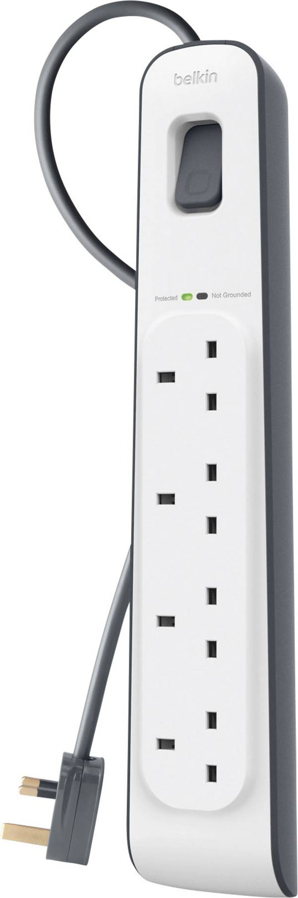 Belkin BSV400AF2M protezione da sovraccarico Bianco 4 presa[e] AC 2 m (BELKIN 4 OUTLET SURGE STRIP - - 2M)