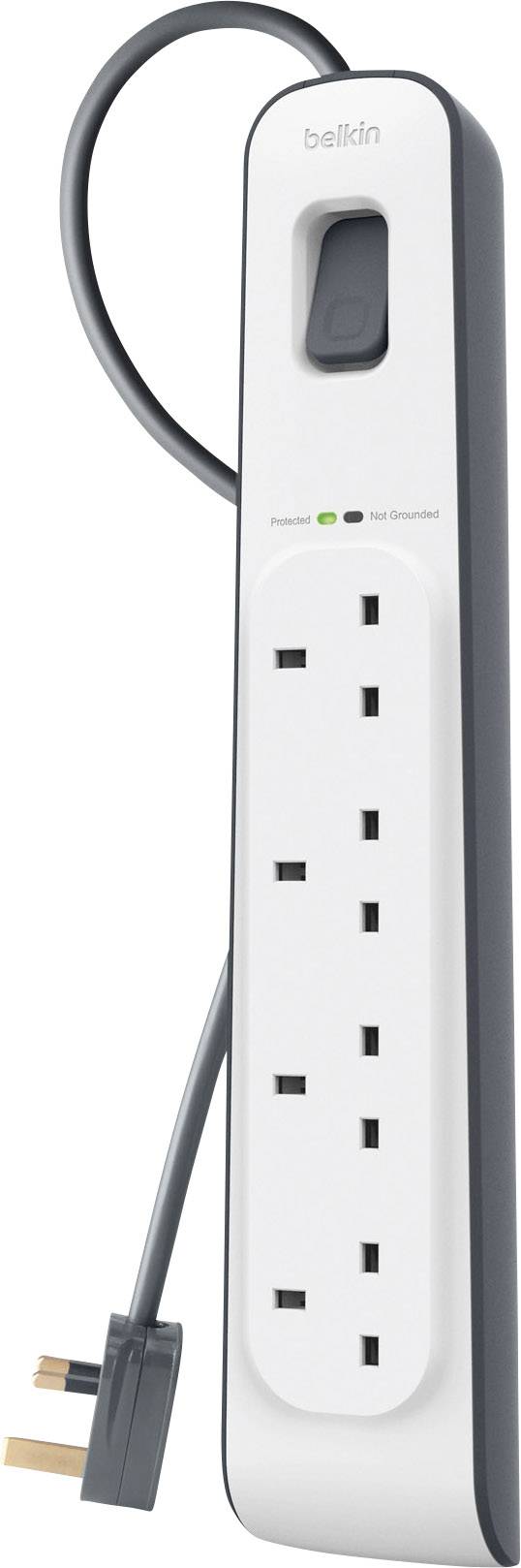 Belkin BSV400AF2M protezione da sovraccarico Bianco 4 presa[e] AC 2 m (BELKIN 4 OUTLET SURGE STRIP - - 2M)-0