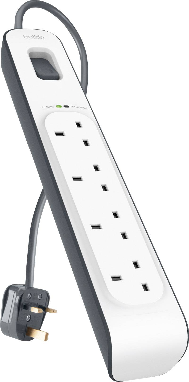 Belkin BSV400AF2M protezione da sovraccarico Bianco 4 presa[e] AC 2 m (BELKIN 4 OUTLET SURGE STRIP - - 2M)-1