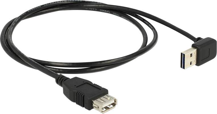 Delock Cavo USB USB 2.0 Spina USB-A, Presa USB-A 1.00 m Nero connettore applicabile su entrambi i lati, contatti connett-1