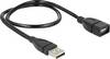 Delock Cavo USB USB 2.0 Spina USB-A, Presa USB-A 0.50 m Nero cavo flessibile a collo di cigno 83499