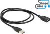Delock Cavo USB USB 2.0 Spina USB-A, Presa USB-A 1.00 m Nero cavo flessibile a collo di cigno 83500