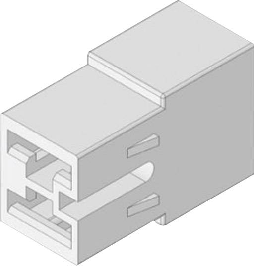 Un diagramma 3D di un connettore rettangolare che mostra i contatti e la forma geometrica.