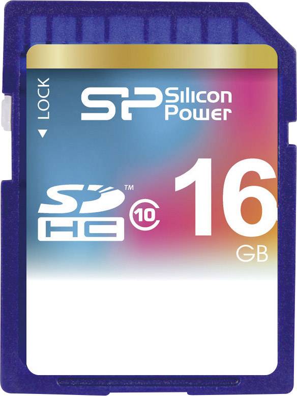 Silicon Power SP016GBSDH010V10, 16GB SDHC Class 10 R/W up to 40/10 MB/s. Scheda SDHC 16 GB Class 10