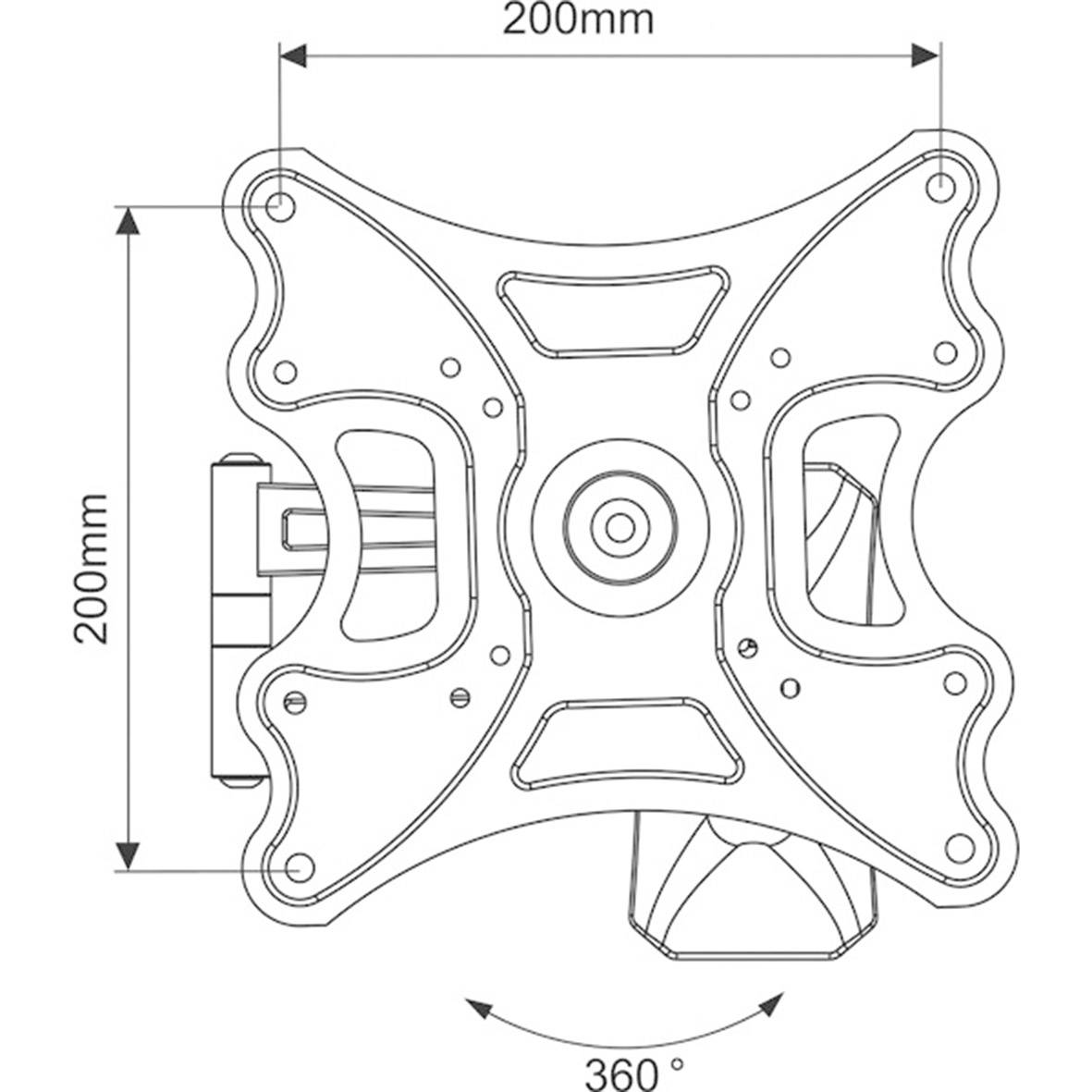 Mount Massive MNT 108 FULL TURN WALL MOUNT 19-37 INCH 40" Nero-1