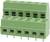 Connettore multipolare verde con otto morsetti, utilizzato per il collegamento elettrico di conduttori in dispositivi elettronici.
