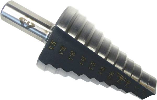 C.K T3012 HSS Punta a gradini Lunghezza totale 80 mm Alberino a 3 facce 1 pz.