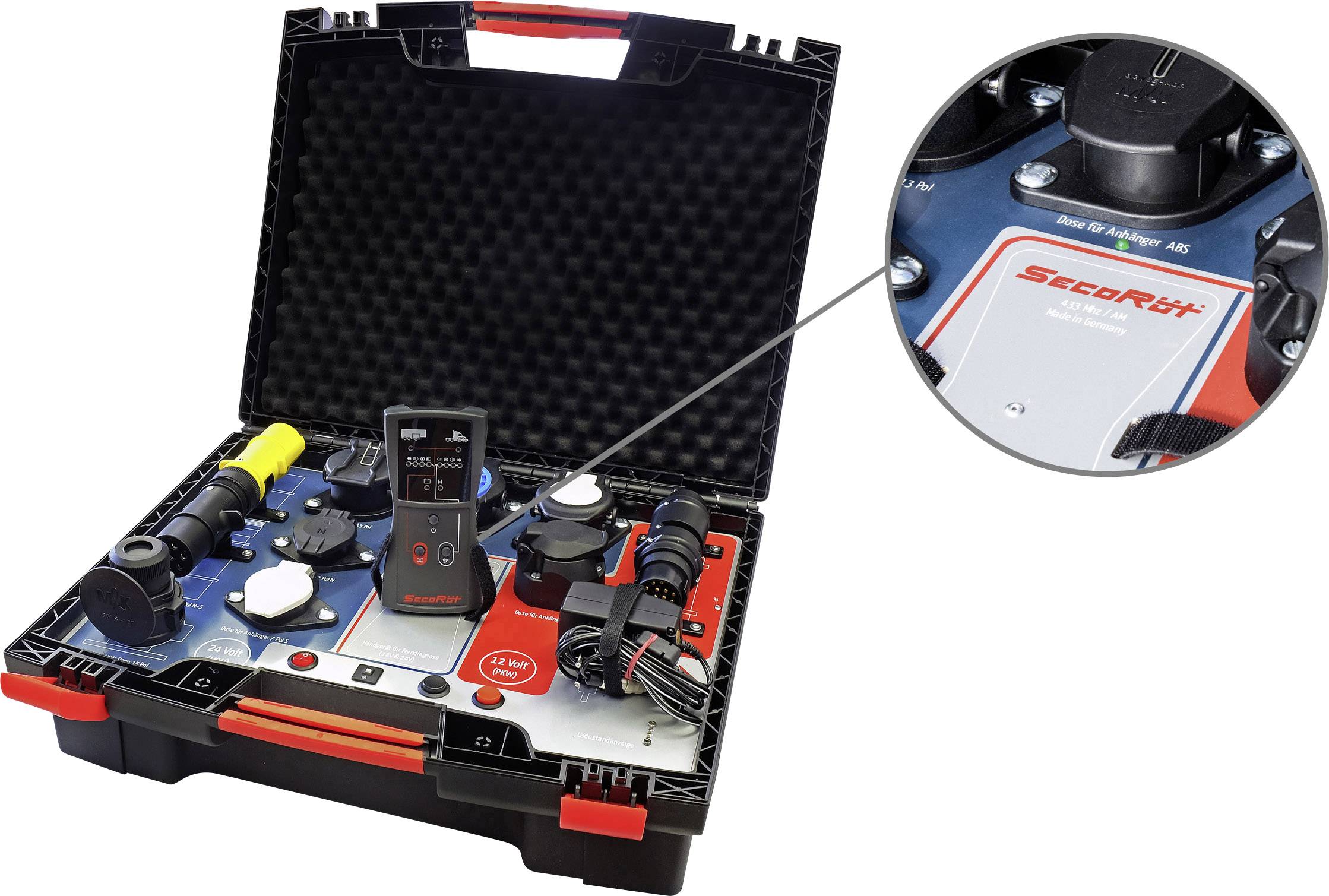 Valigetta di prova per rimorchio Profi senza fili 12+24 Volt 12 V, 24 V