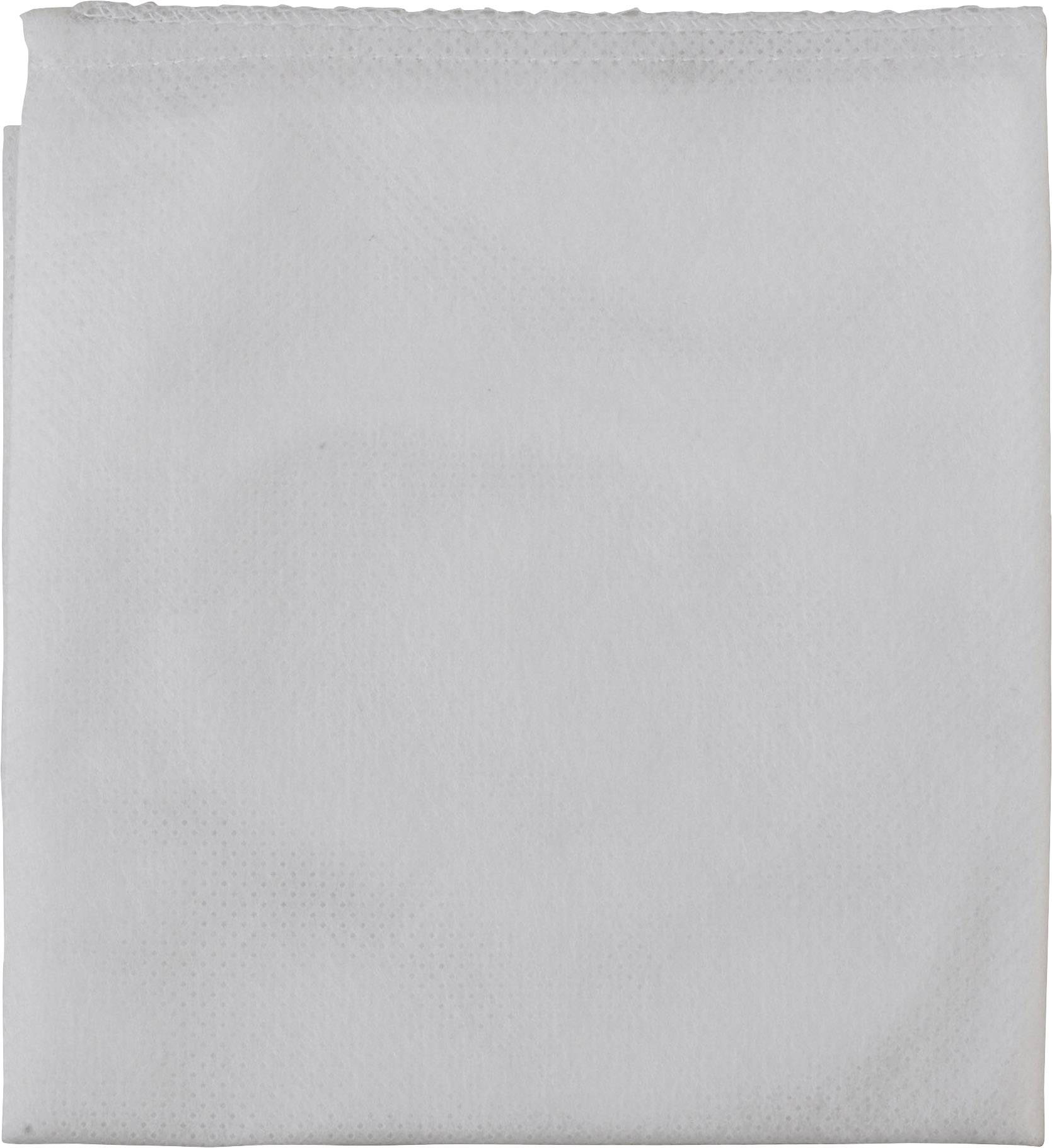 Un panno bianco è steso piatto su una superficie. Ha una struttura leggera con un aspetto pulito e finemente tessuto.