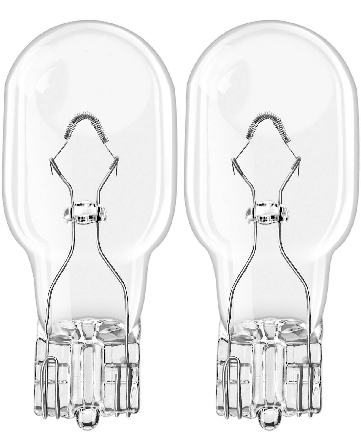 Due lampadine chiare con filamento visibile, posizionate una accanto all'altra.