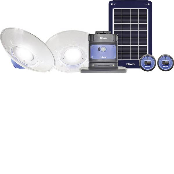 Lampade per campeggio, outdoor e per immersioni - LED Sistema dilluminazione NIWA Home 200 X2 200 lm a batteria ricaricabile, a energia solare 3250 g Blu 350091 - Lampade per campeggio, outdoor e per immersioni - LED Sistema dilluminazione NIWA Home 200 X2 200 lm a batteria ricaricabile, a energia solare 3250 g Blu 350091 -
