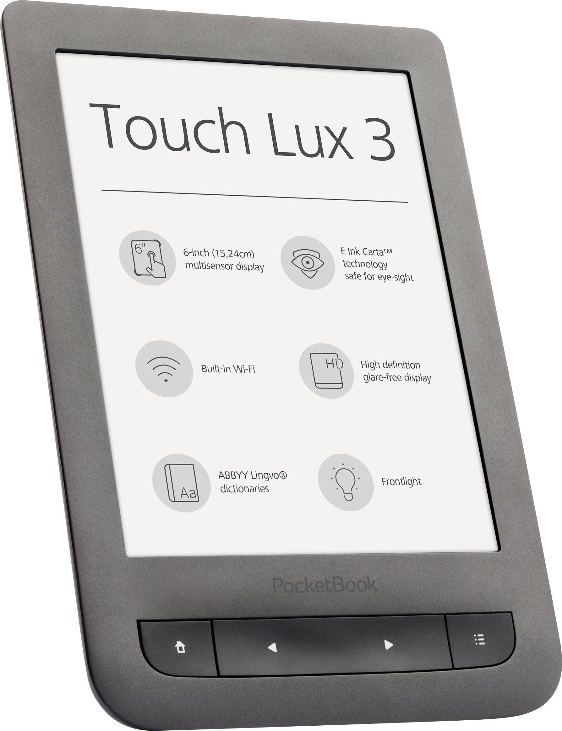 PocketBook Touch Lux 3 Lettore di eBook 15.2 cm (6 pollici) Grigio
