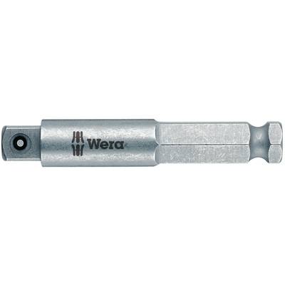 Adattatore metallico con attacco quadrato, contrassegnato con 'Wera'. Idoneo per applicazioni utensili.