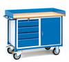 Fetra Hauptartikel 2438 Carrello con pianale e cassetto con fermo Acciaio verniciato a polvere Capacità di carico (max.): 400 kg Blu brillante (RAL 5007)