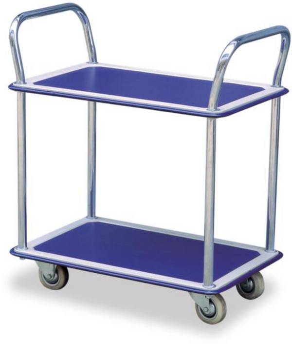 RapidLift  16/1400100  Carrello a più ripiani con fermo Acciaio cromato Capacità di carico (max.): 120 kg Blu traffico (RAL 5017)