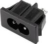 Connettore IEC C8, spina, montaggio verticale, numero totale di poli: 2 + PE 2.5 A, nero, 1 pz.