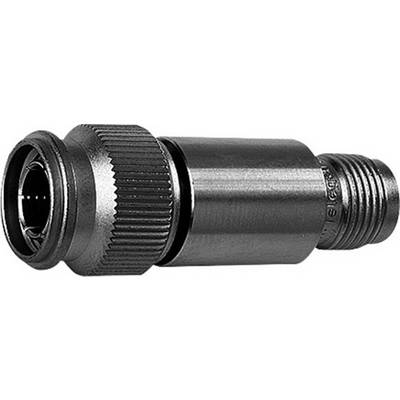 Connettore metallico senza cavi visibili, con superficie cromata e impugnatura zigrinata per un facile serraggio.