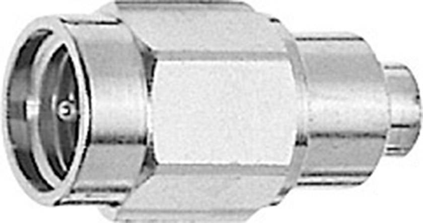 Attacco metallico, cilindrico, con parte centrale esagonale. Utilizzato per connessioni di cavi in applicazioni elettroniche.