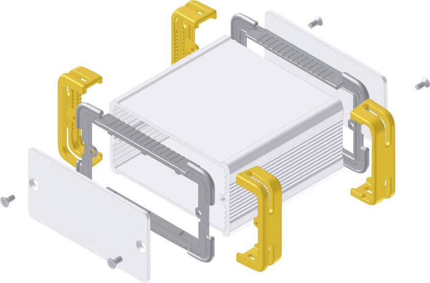 Fischer Elektronik FR 55 25 100 ME 10035341 Contenitore a profilo 114 x 63.6 x 33 Alluminio Naturale, Giallo 1 pz.-1