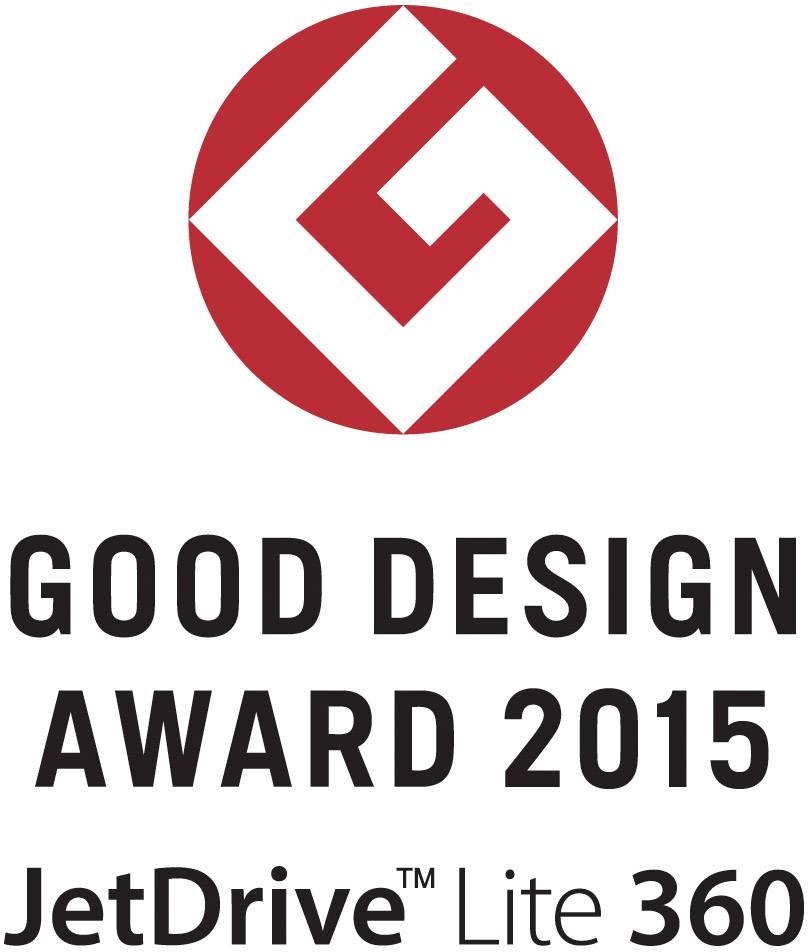 'Good Design Award 2015', JetDrive Lite 360. Logo rosso in alto.