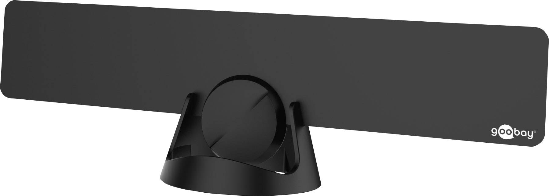 Goobay Antenna attiva ultrapiatta Full HD DVB-T2 per interni, incl. filtro LTE/4G con un guadagno fino a 16 dBi per un-0