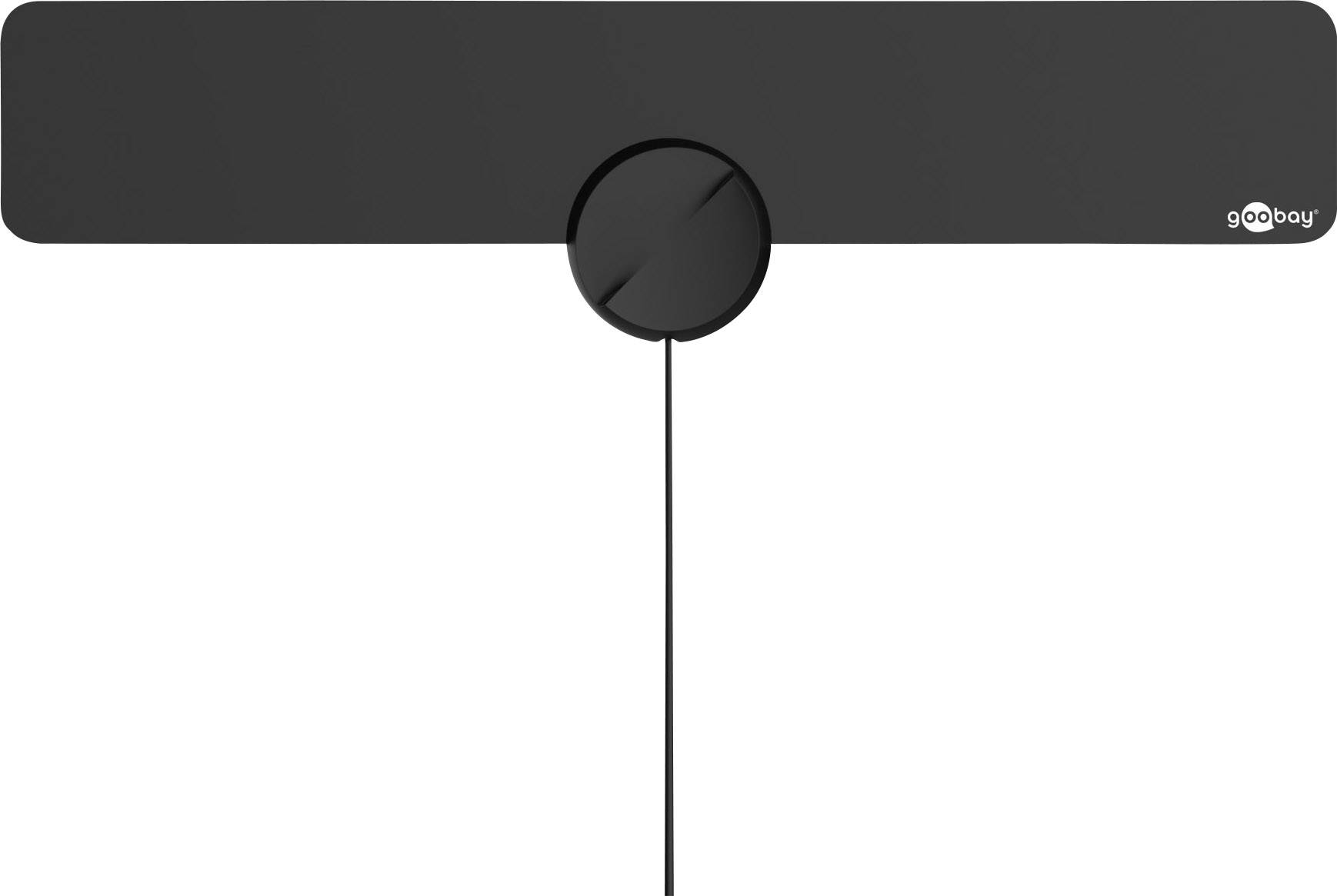 Goobay Antenna attiva ultrapiatta Full HD DVB-T2 per interni, incl. filtro LTE/4G con un guadagno fino a 16 dBi per un-1