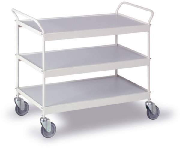 Ebinger 0312W Carrello con ripiani con fermo Acciaio verniciato a polvere Capacità di carico (max.): 150 kg Bianco puro (RAL 9010)