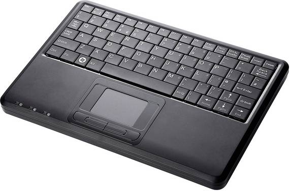 Perixx PERIBOARD-510-PLUS USB Tastiera Tedesco, QWERTZ Nero Touchpad integrato