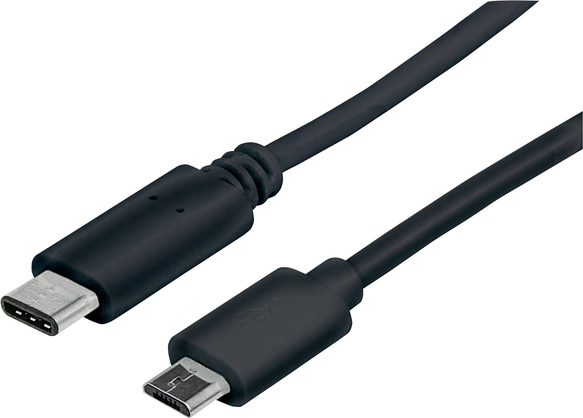 Manhattan Cavo USB USB 2.0 Spina USB-C®, Spina USB-Micro-B 1.00 m Nero Certificato UL 353311