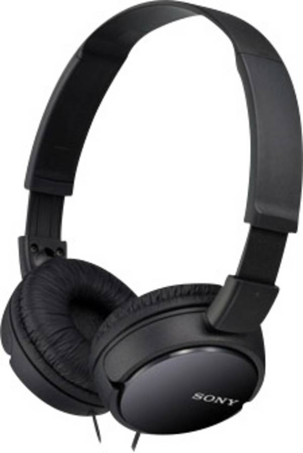 Sony MDR-ZX110AP On Ear cuffia auricolare via cavo Nero pieghevole, headset con microfono