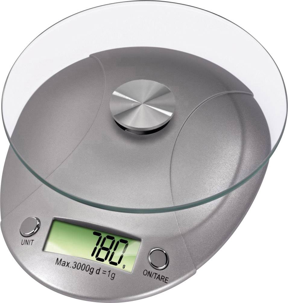 xavax Küchenwaage "Milla", Tragkraft: 5 kg, silber LCD-Anzeige, hochwertiges Sicherheitsglas, abnehmbare Glas- (106993)-0