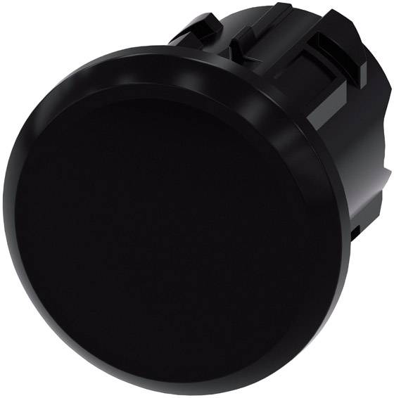 Un pulsante nero rotondo in plastica utilizzato per dispositivi elettronici.